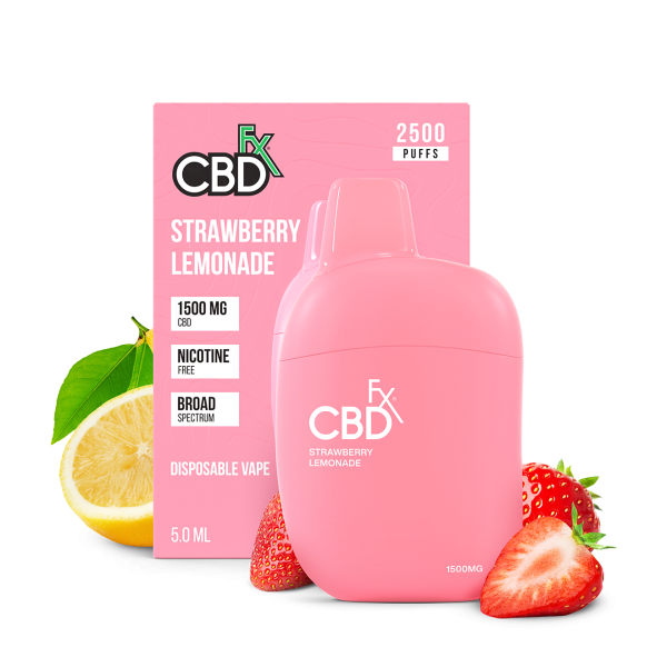 cbdfx photo render product vape disposable strawberry lemonade 